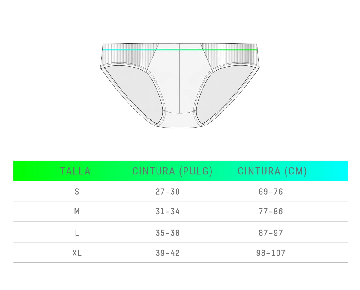 Tabla de tallas HUNK - Bañador Brief